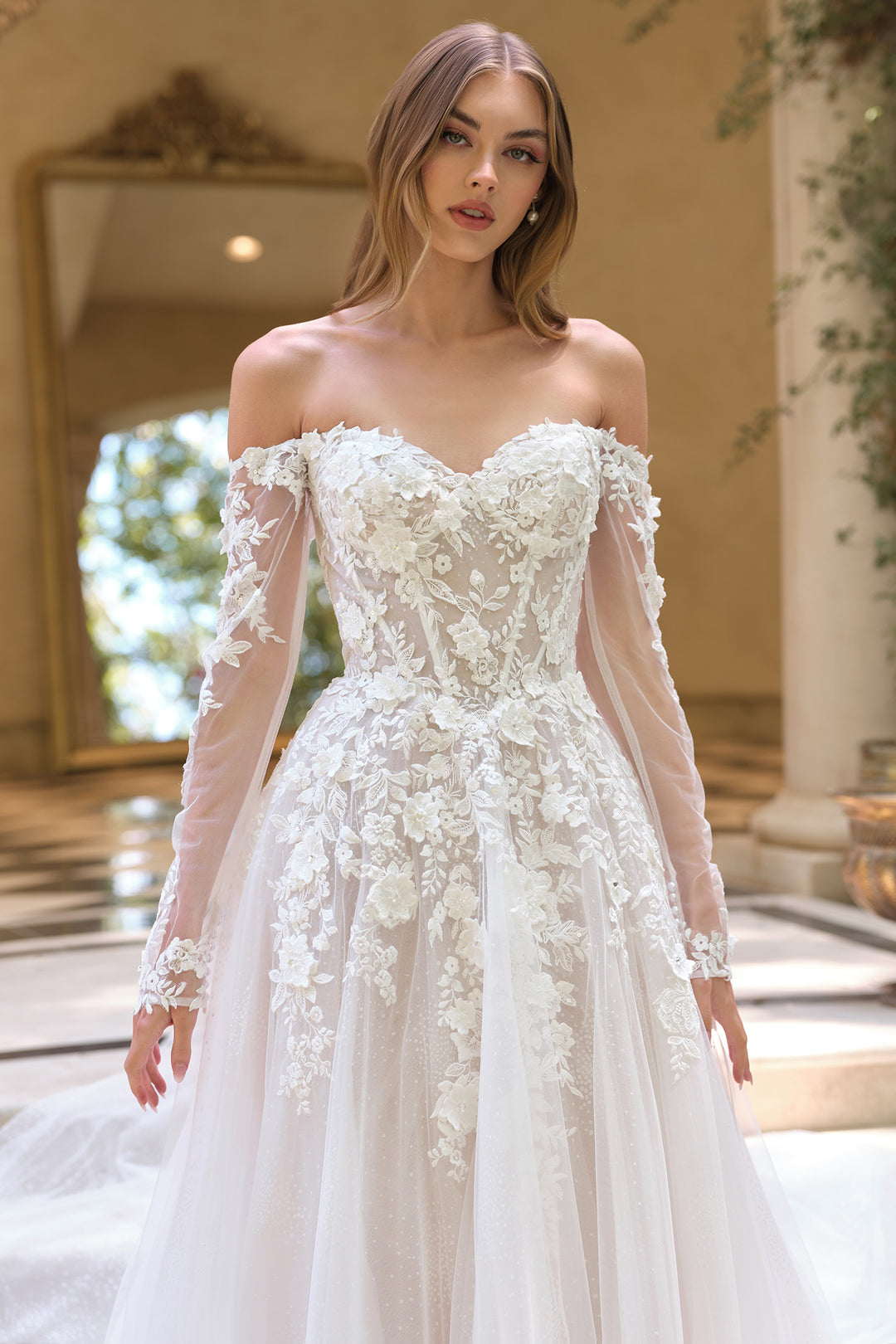 Andrea & Leo WL067 Evening Gown Off-the-Shoulder Silhouette