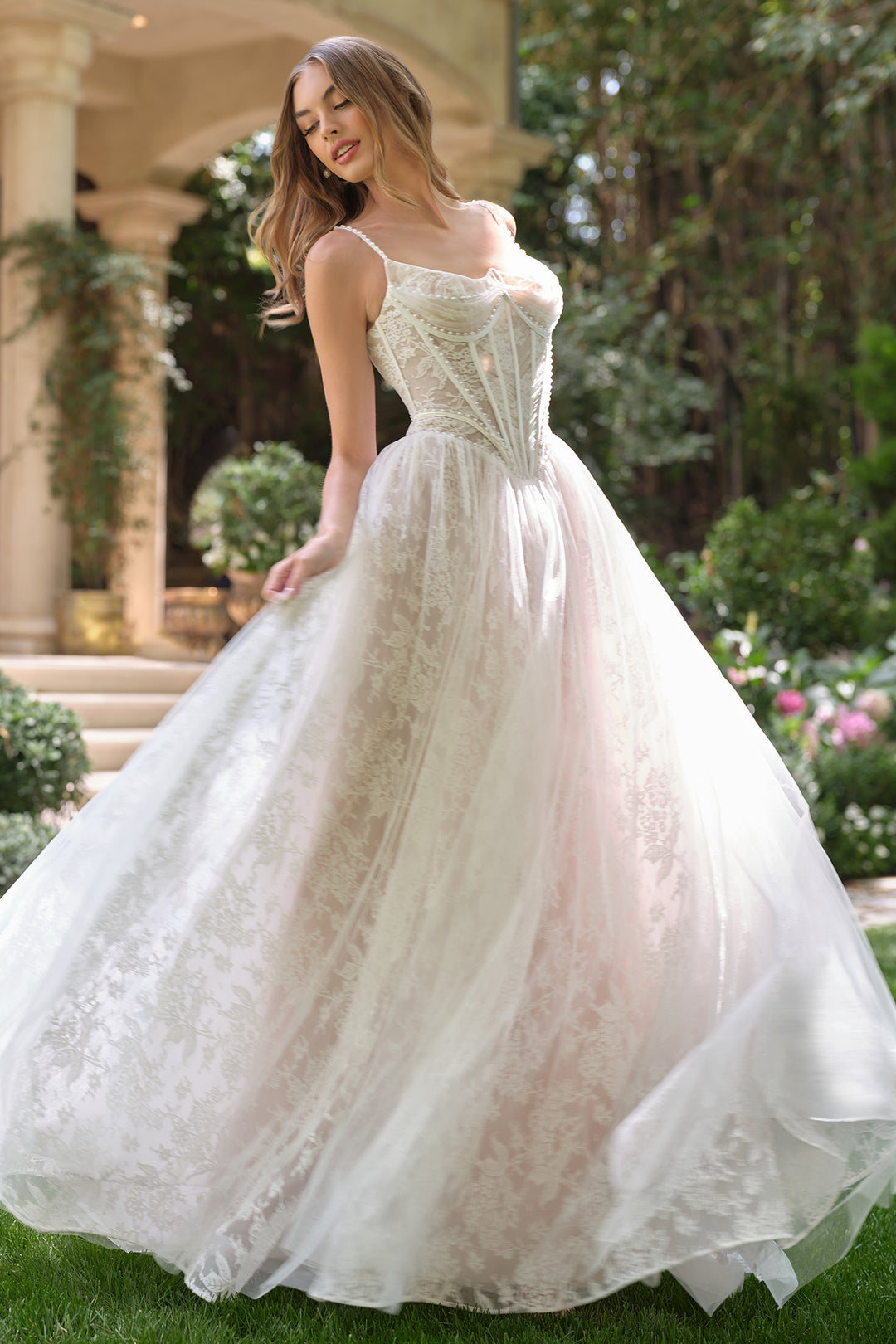 Andrea & Leo WL069 A-Line Evening Gown with Scoop Neckline
