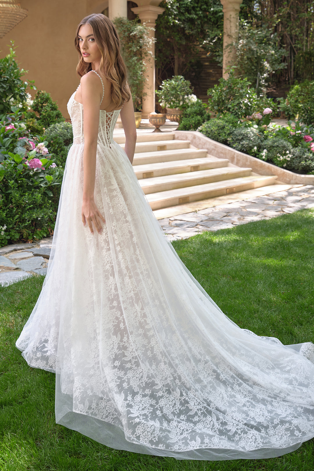 Andrea & Leo WL069 A-Line Evening Gown with Scoop Neckline