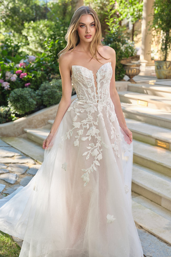 Andrea & Leo WL070 Evening Gown with Sculpted Plunge Neckline
