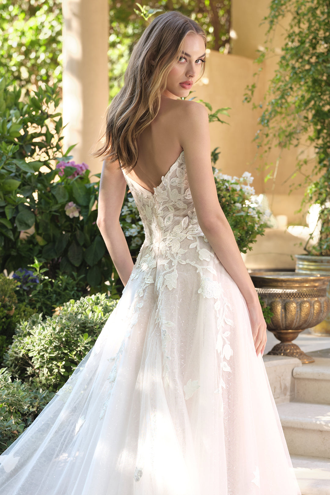 Andrea & Leo WL070 Evening Gown with Sculpted Plunge Neckline