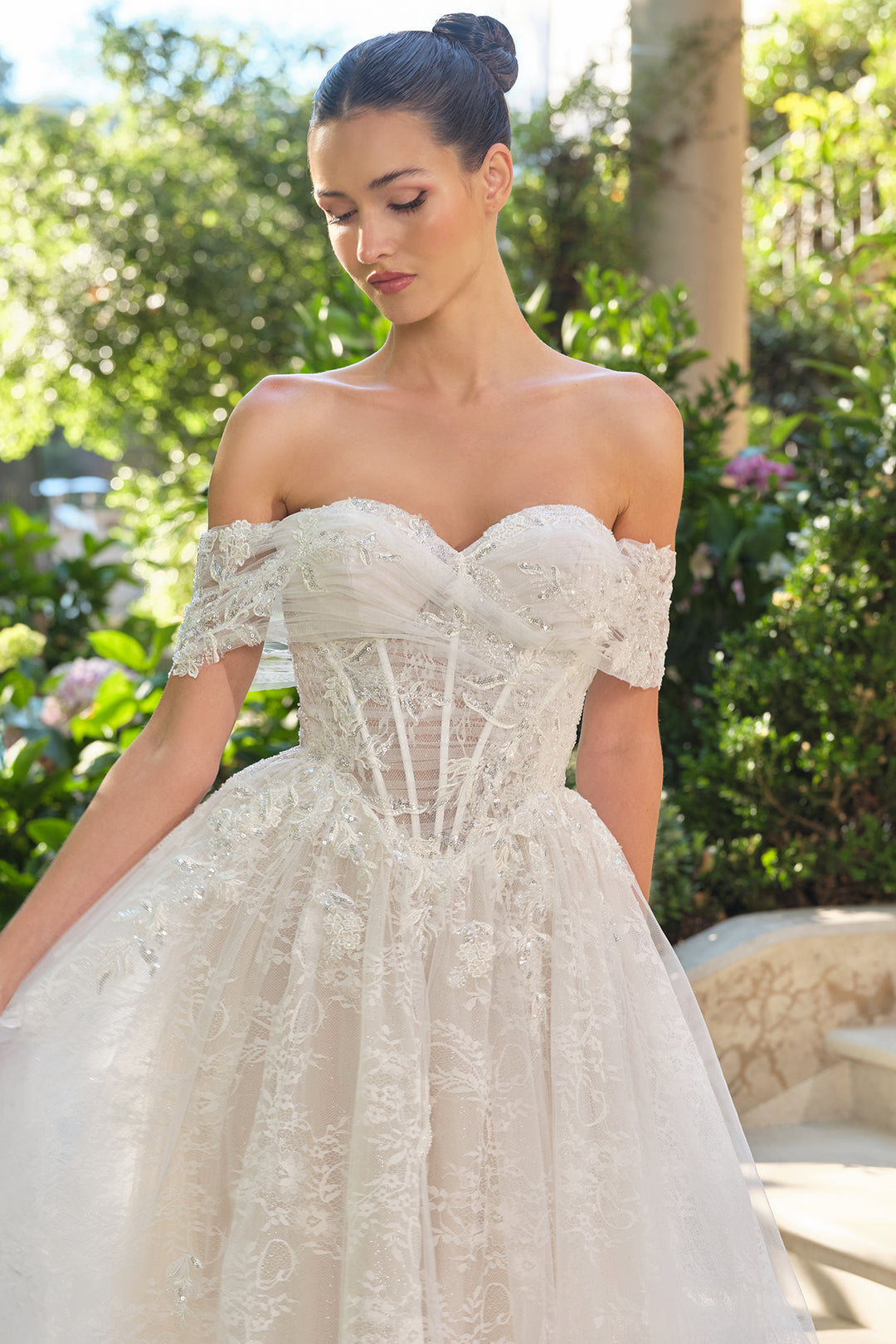 Andrea & Leo WL090 Evening Gown Off-the-Shoulder Tulle