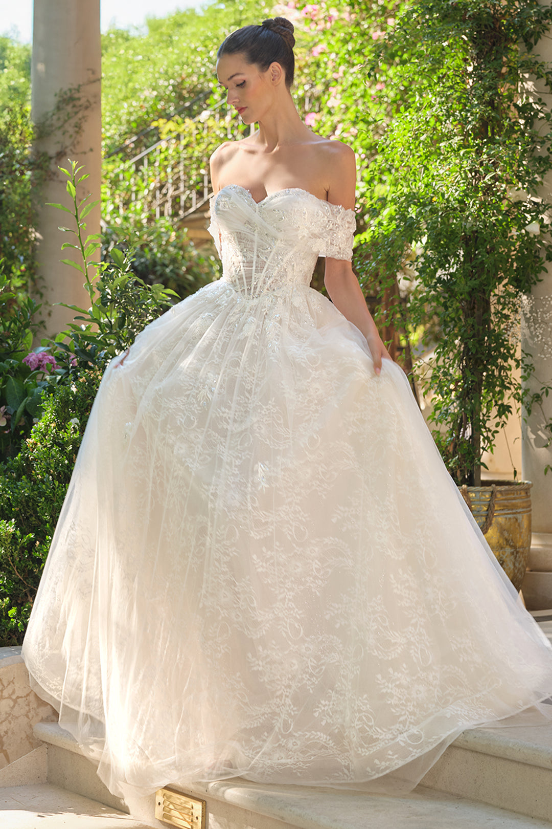 Andrea & Leo WL090 Evening Gown Off-the-Shoulder Tulle