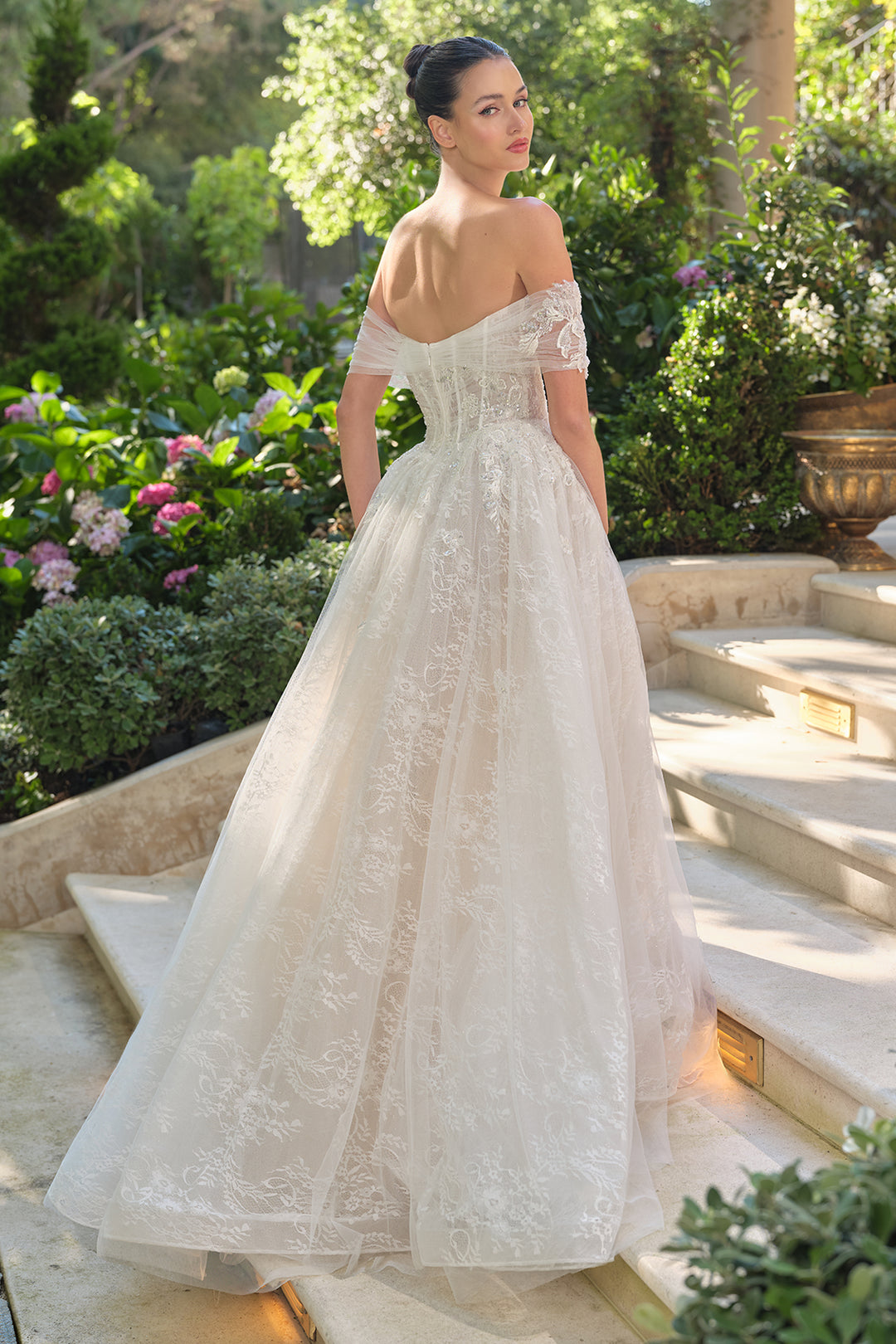 Andrea & Leo WL090 Evening Gown Off-the-Shoulder Tulle