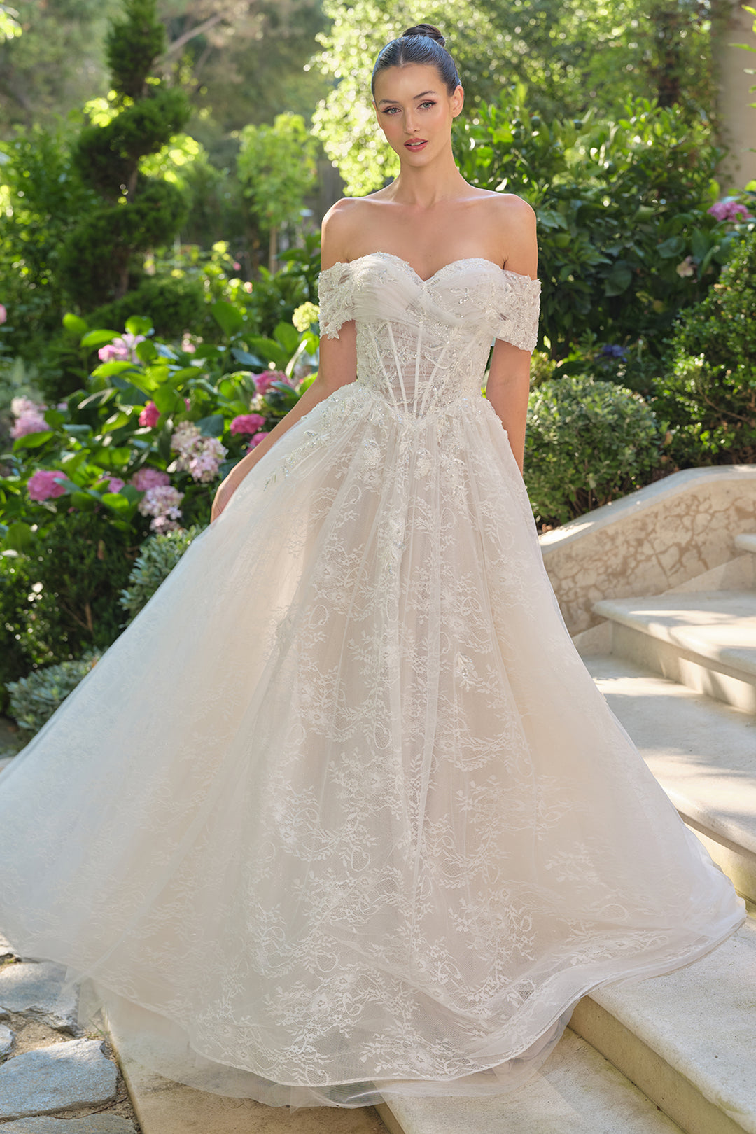 Andrea & Leo WL090 Evening Gown Off-the-Shoulder Tulle
