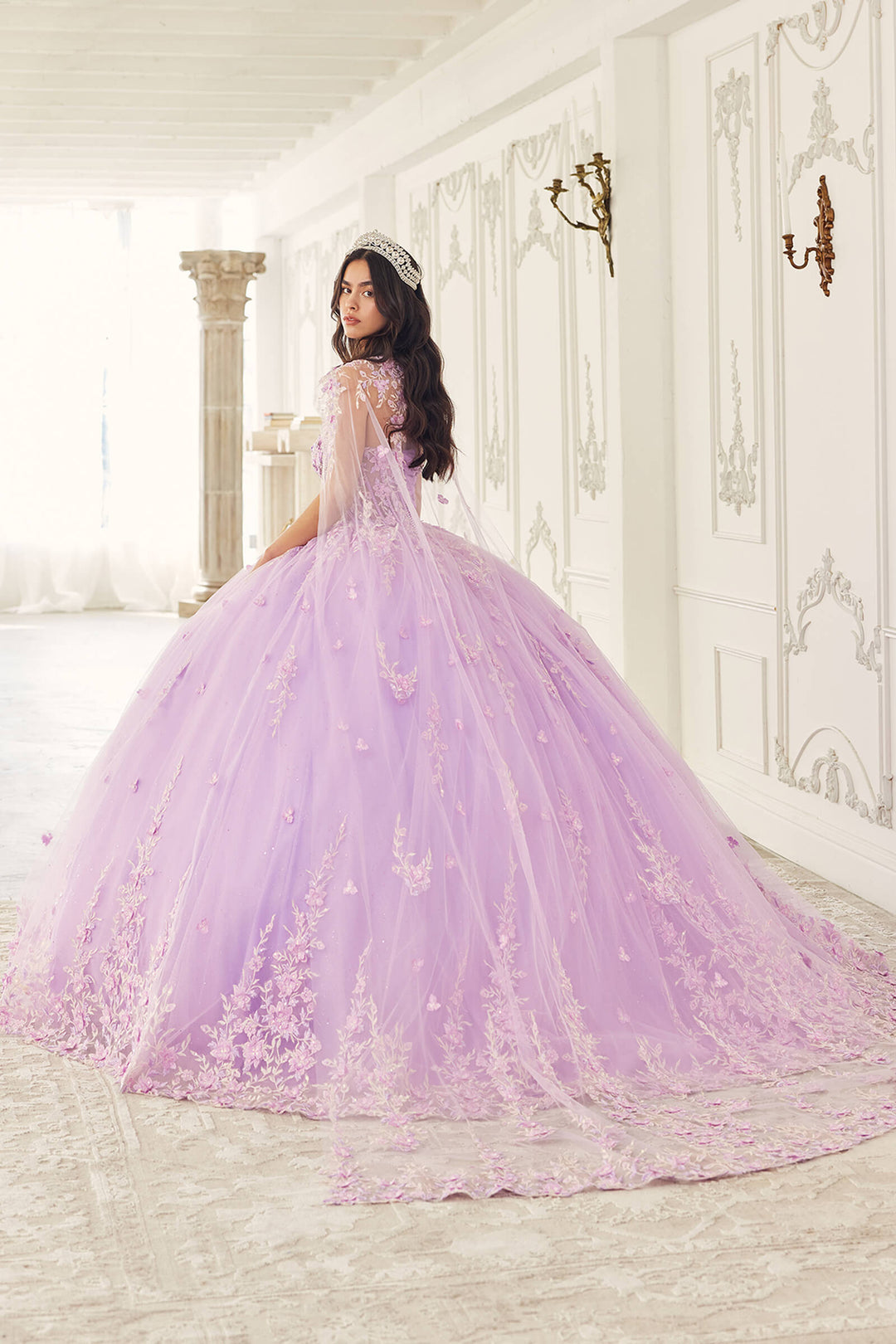 CINDERELLA DIVINE 15723 Strapless Quinceanera Ball Gown With Removable Caplet