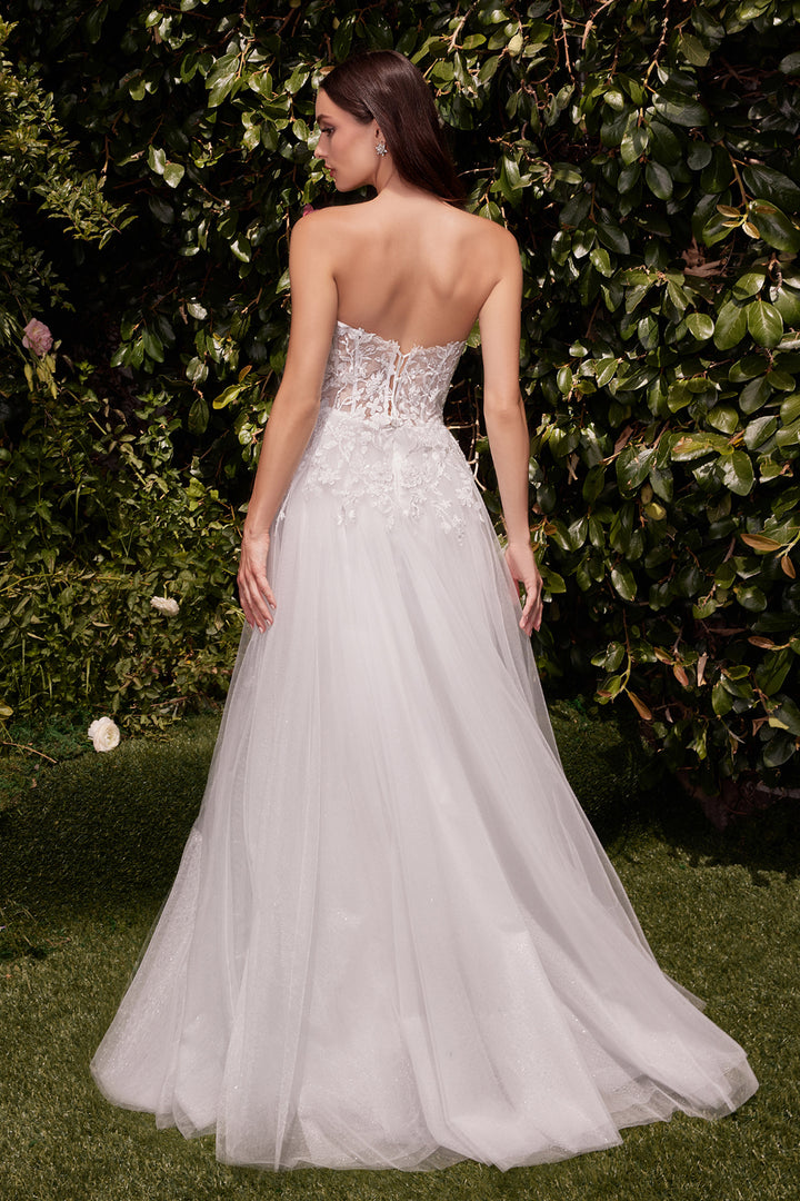 CINDERELLA DIVINE C148W Strapless A-Line Lace & Tulle Wedding Dress
