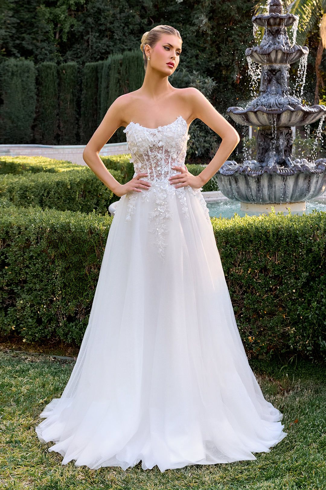 Cinderella Divine C174W A-Line Evening Gown with Sweetheart Neckline