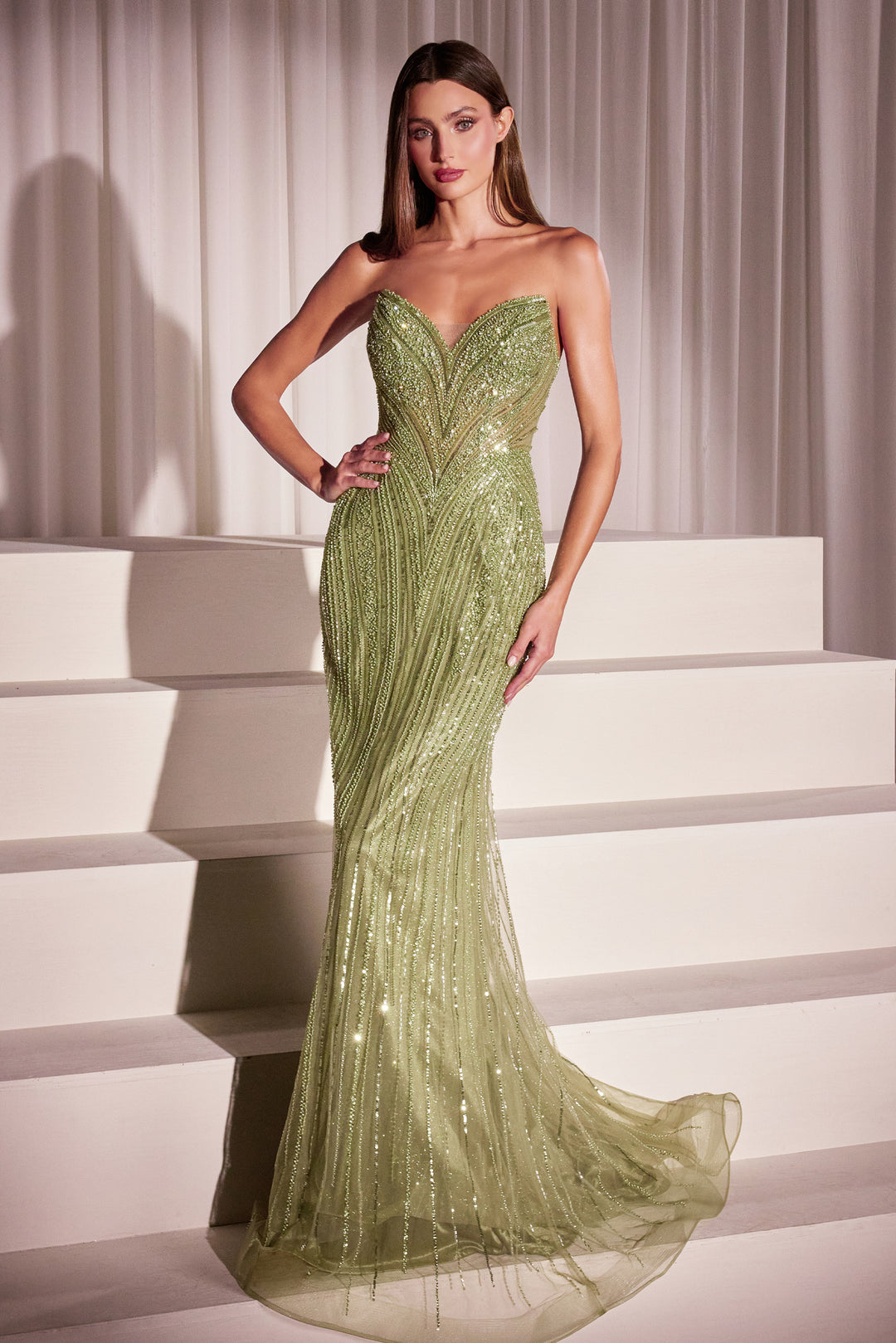 CINDERELLA DIVINE CC416 Sequin Strapless Fitted Dress The Gown Galleria CINDERELLA DIVINE CC416 Sequin Strapless Fitted Dress The Gown Galleria