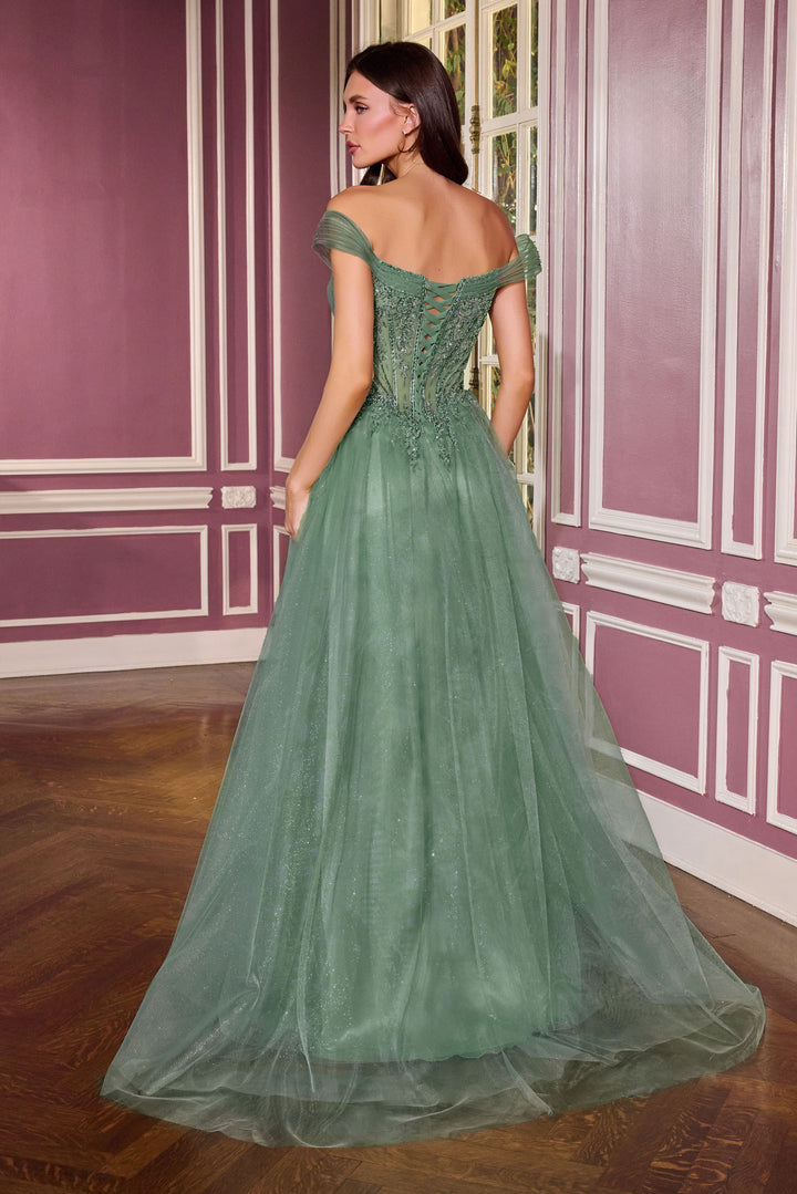 Cinderella Divine CC493 Evening Gown Off-the-Shoulder Silhouette
