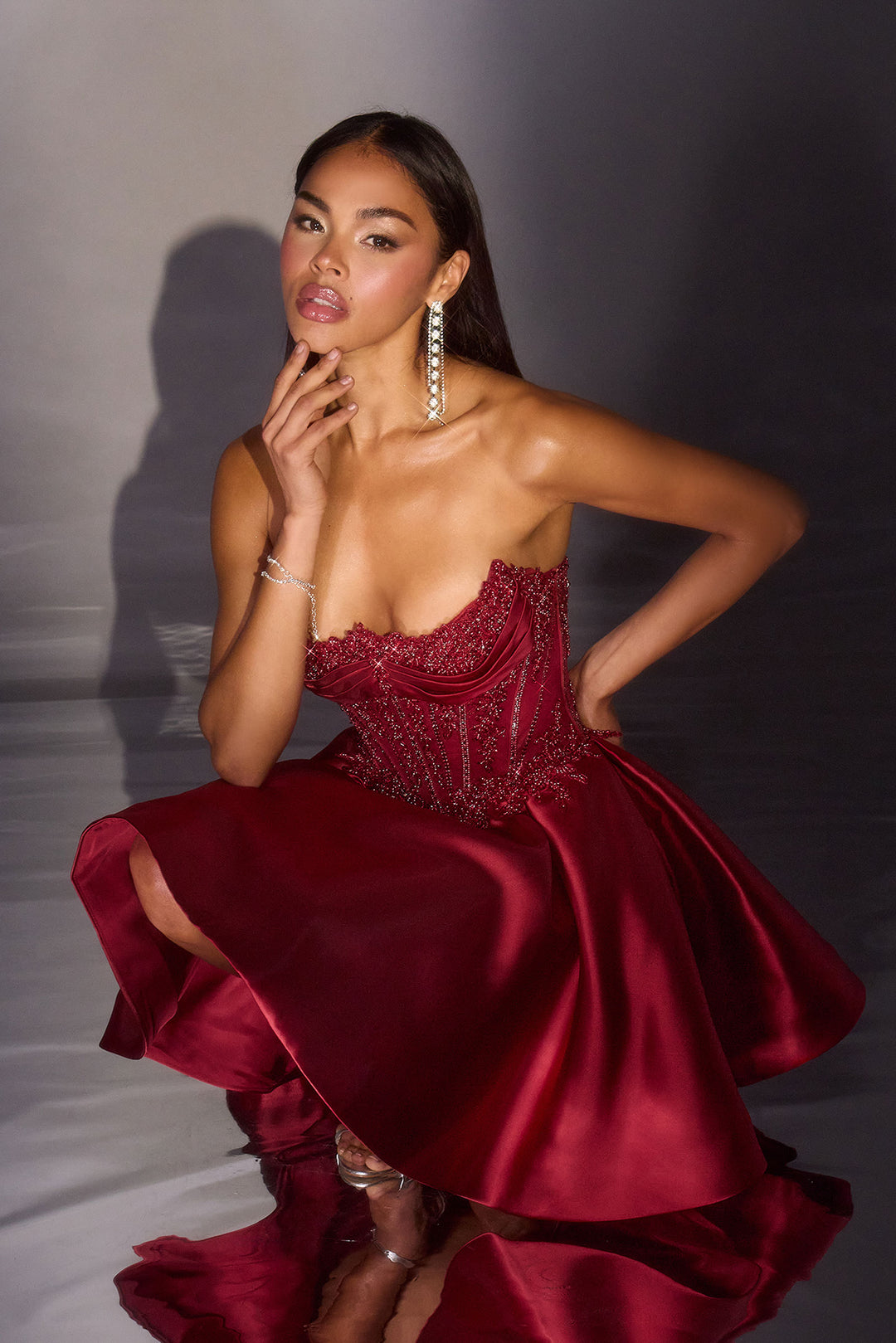 Cinderella Divine CC502 Strapless Fit-and-Flare Homecoming Dress