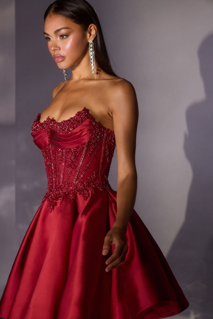 Cinderella Divine CC502 Strapless Fit-and-Flare Homecoming Dress