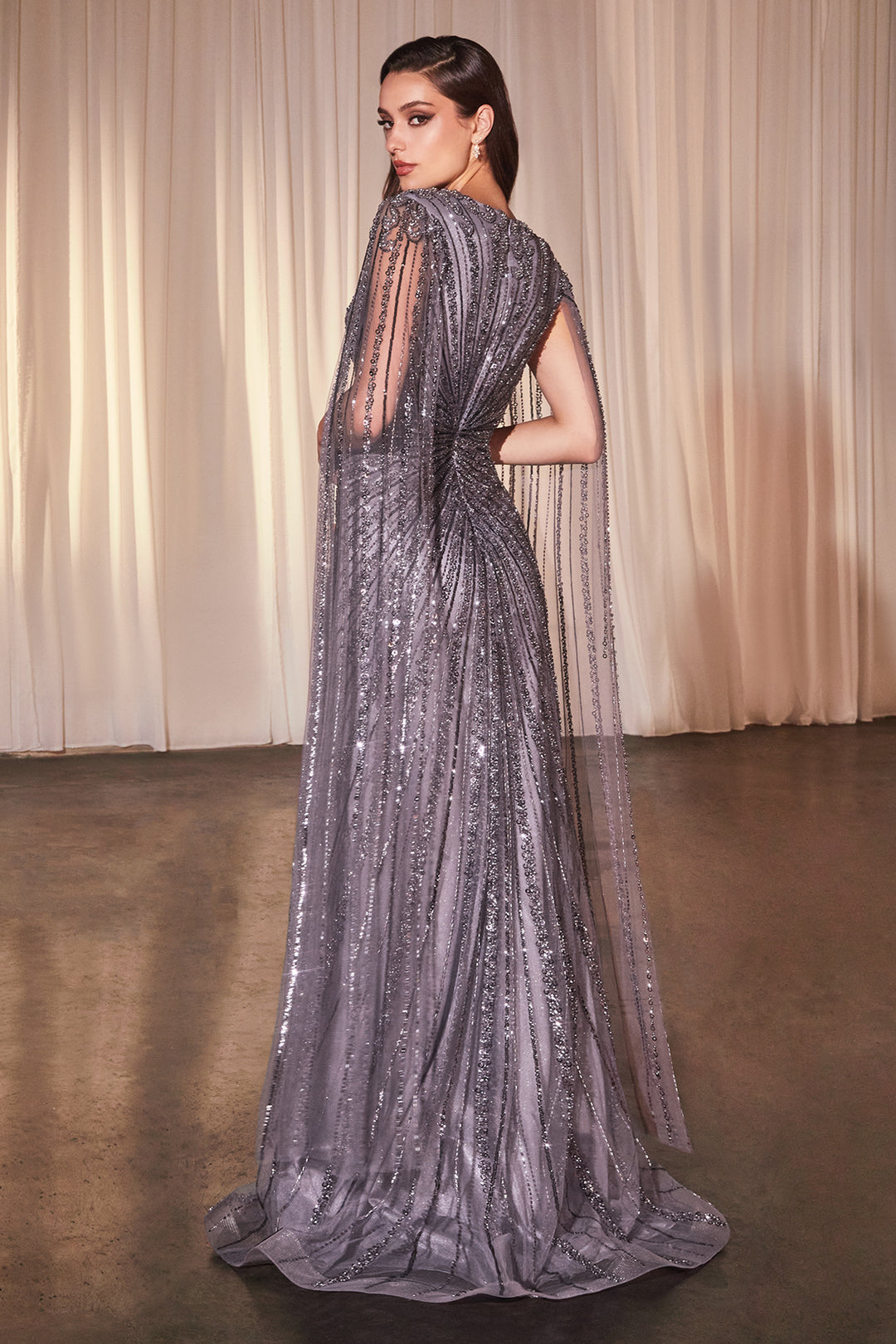 long sleeve beaded sheath dress Long Sleeve Fully Beaded Sheath Gown 10 / English Violet