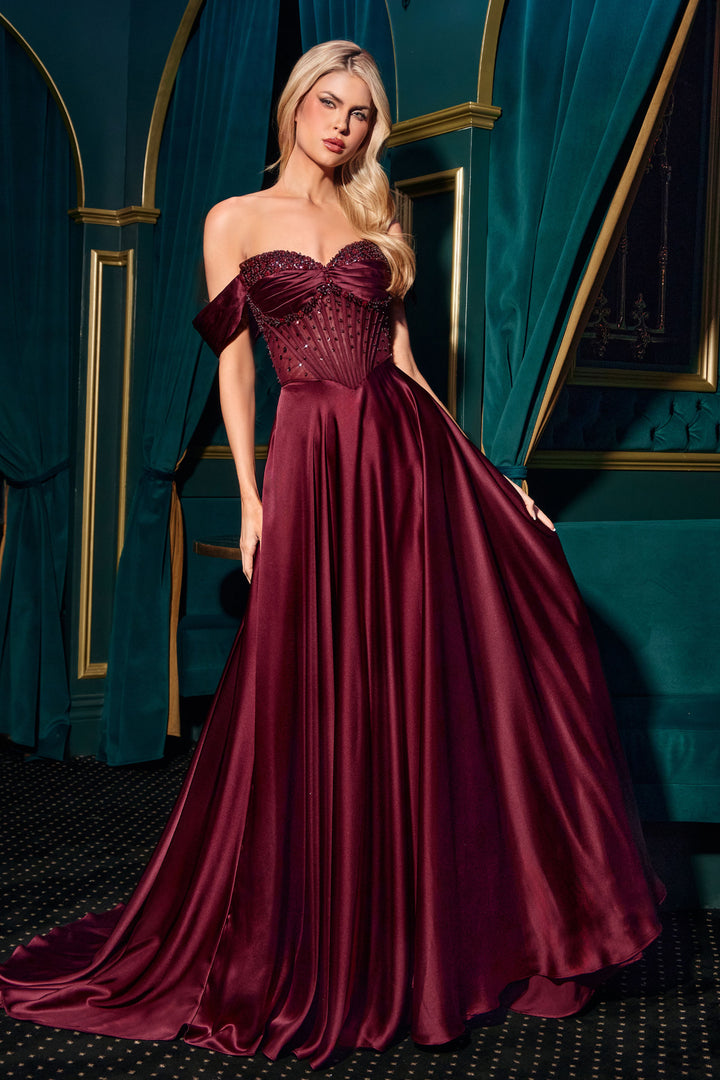 Cinderella Divine CD297 A-Line Prom Dress with Sweetheart Neckline