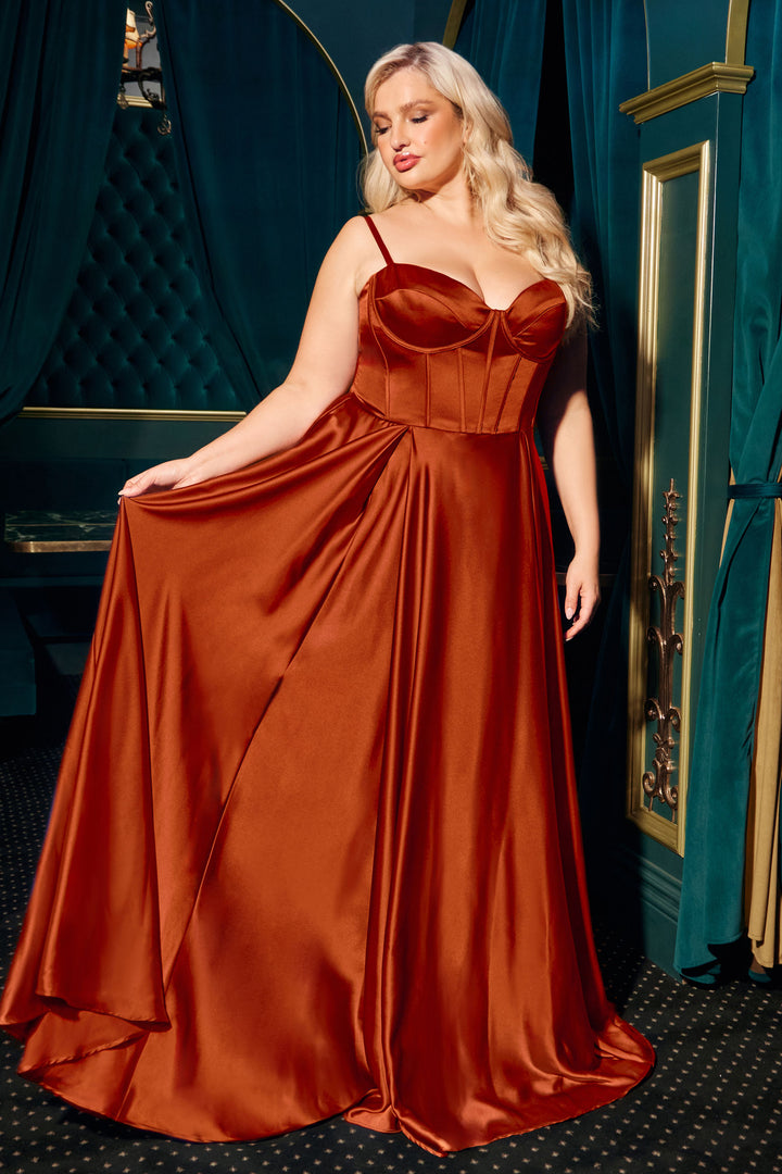 Cinderella Divine CD337C Evening Gown with A-Line Silhouette