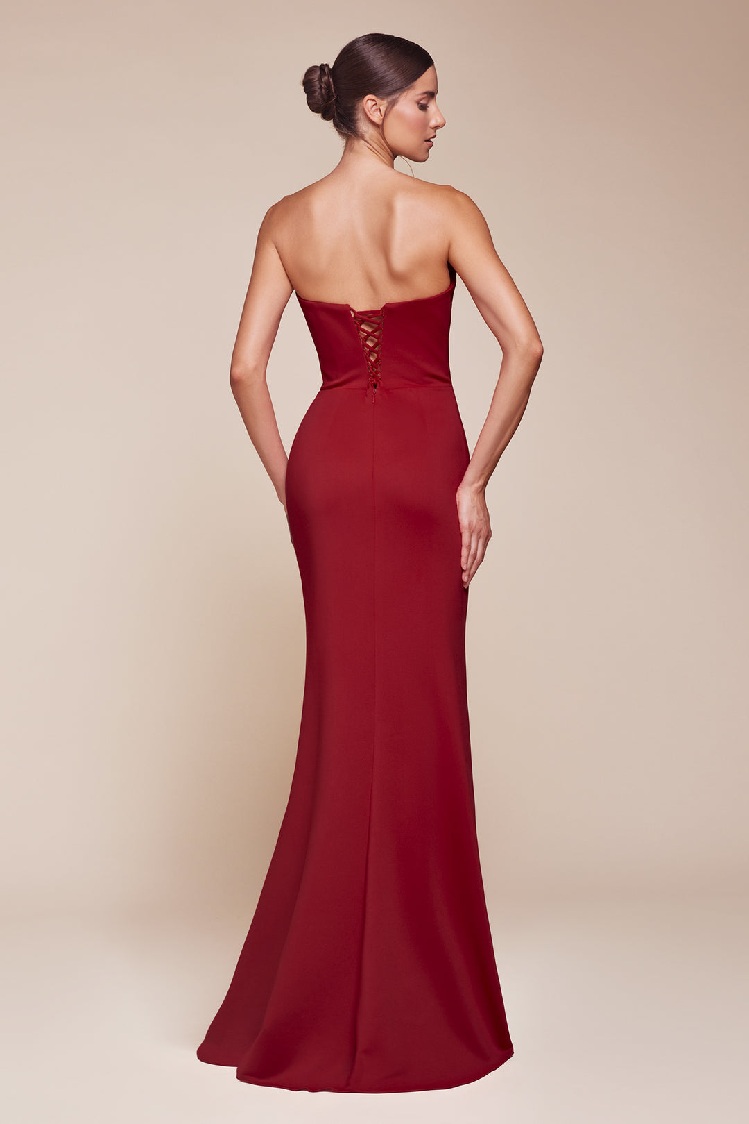 red neoprene dress Red Neoprene V-neck A-Line Dress