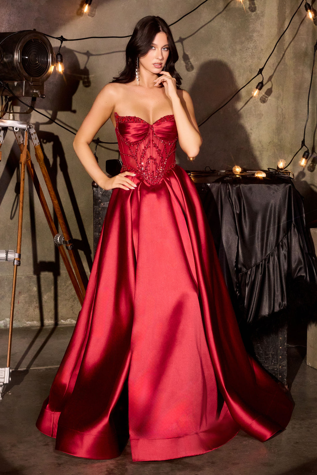 Cinderella Divine CD389 A-Line Prom Dress with Sweetheart Neckline