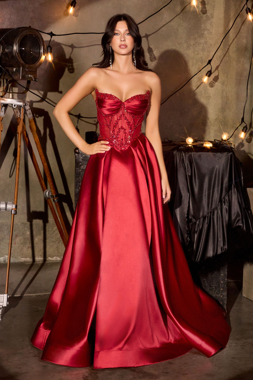 Cinderella Divine CD389 A-Line Prom Dress with Sweetheart Neckline