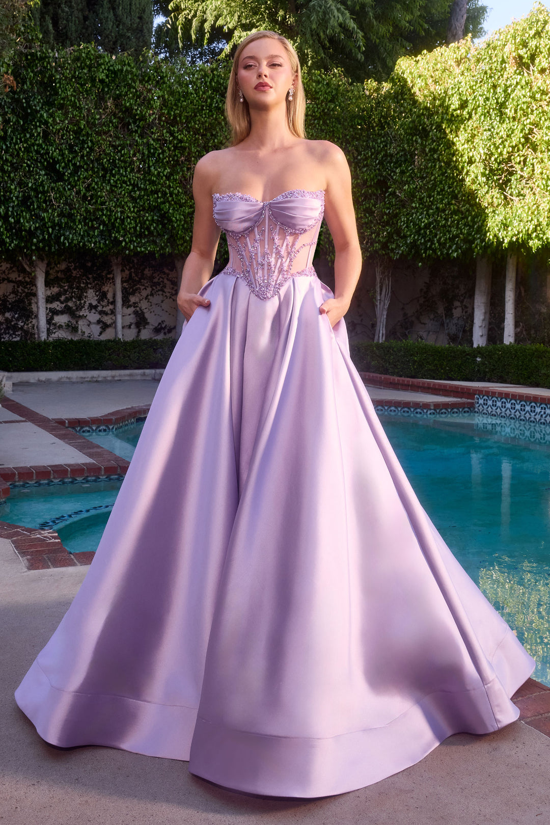 Cinderella Divine CD389 A-Line Prom Dress with Sweetheart Neckline