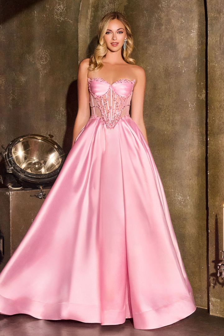 Cinderella Divine CD389 A-Line Prom Dress with Sweetheart Neckline
