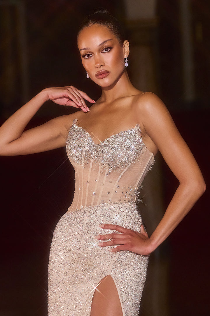 Cinderella Divine CD404 Evening Gown with Sweetheart Neckline
