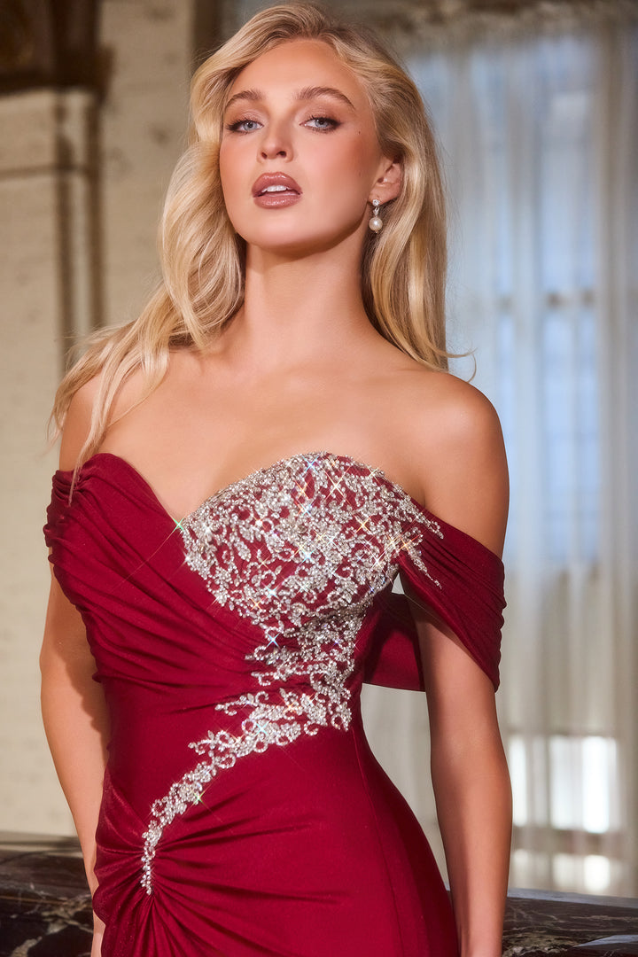 Cinderella Divine CD667 Evening Gown Off-the-Shoulder Silhouette