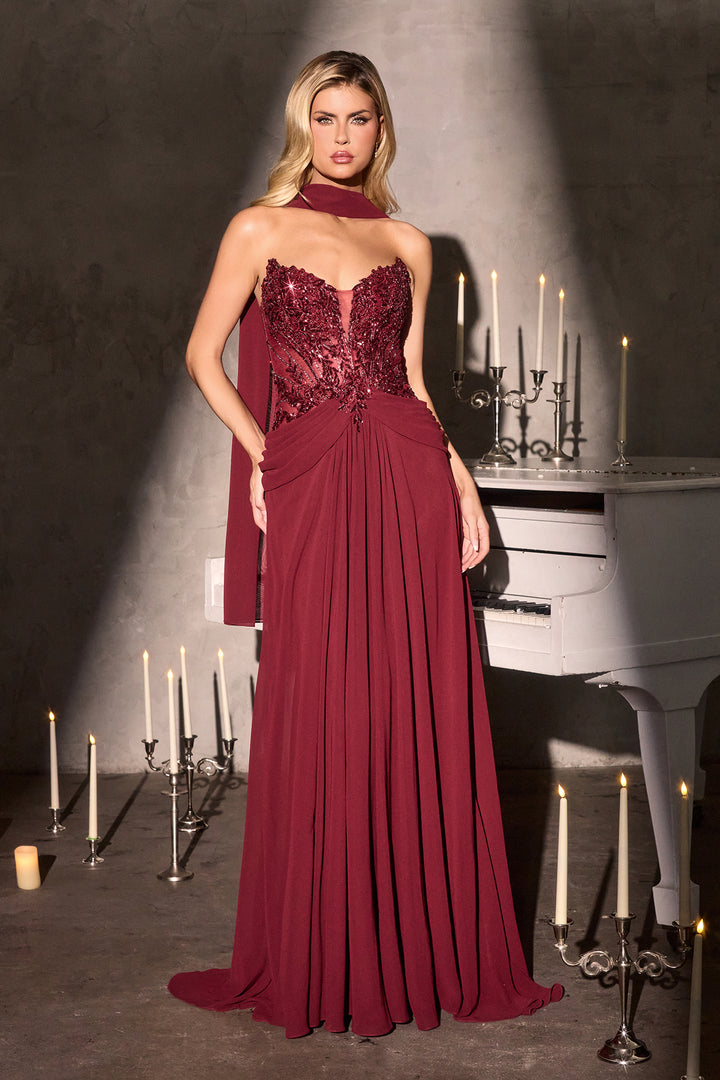 Cinderella Divine CD673 Evening Gown A-Line Silhouette