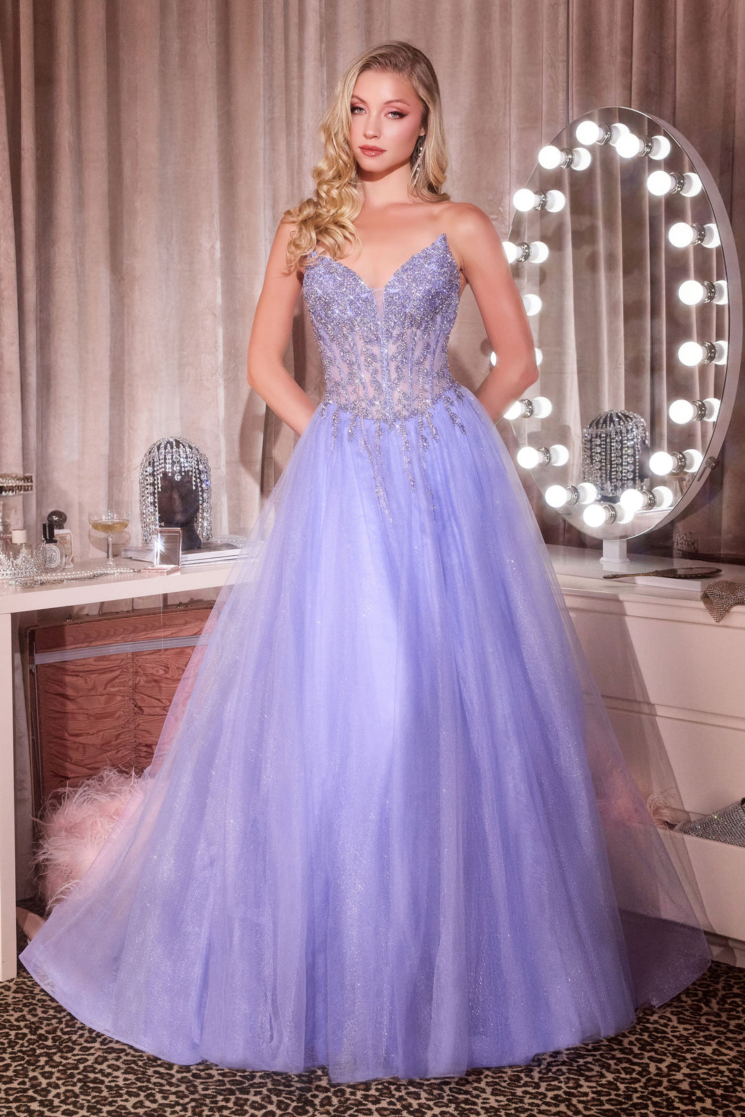blue christmas dresses Cinderella Divine CD721 A-Line Evening Gown for Prom – The Gown Galleria