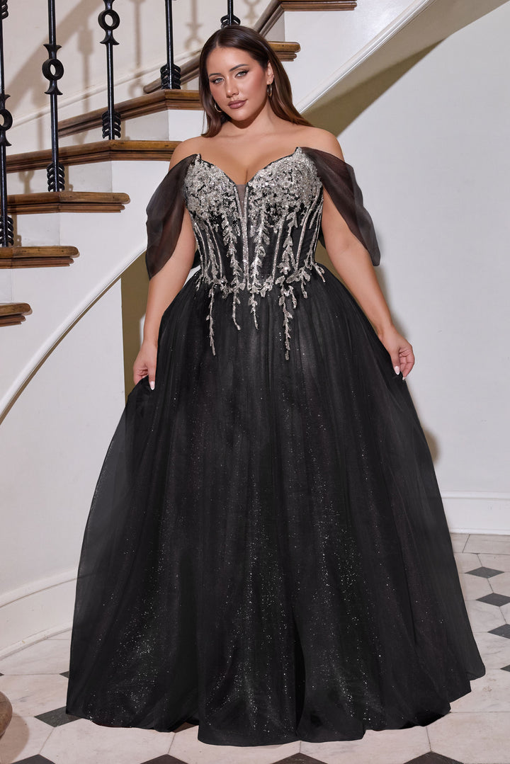 Cinderella Divine CD721C A-Line Evening Gown with Sweetheart Neckline