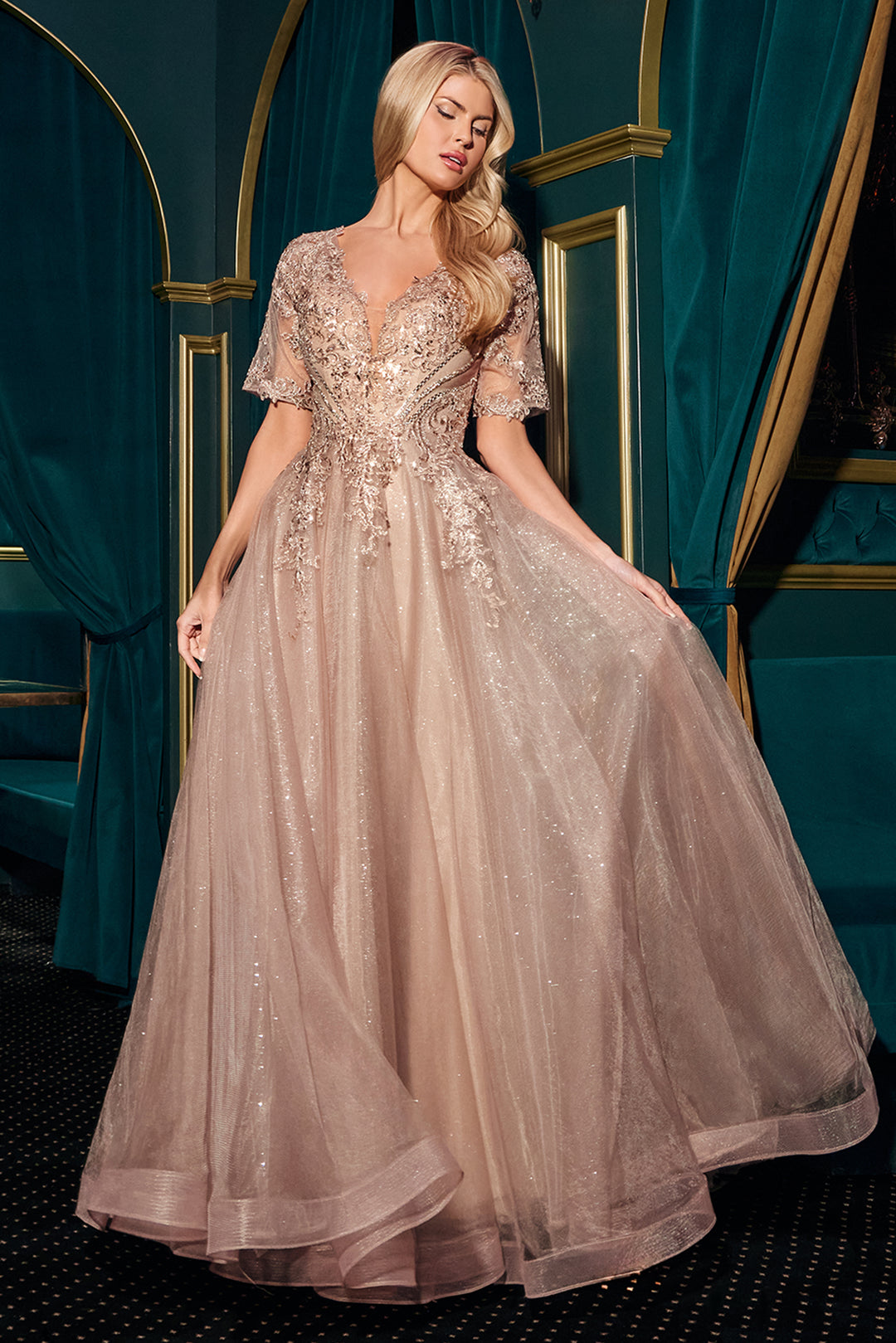 Cinderella Divine CD726 Evening Gown A-Line Silhouette