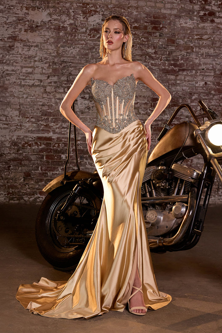Cinderella Divine CD736 Fitted Prom Dress with Sweetheart Neckline