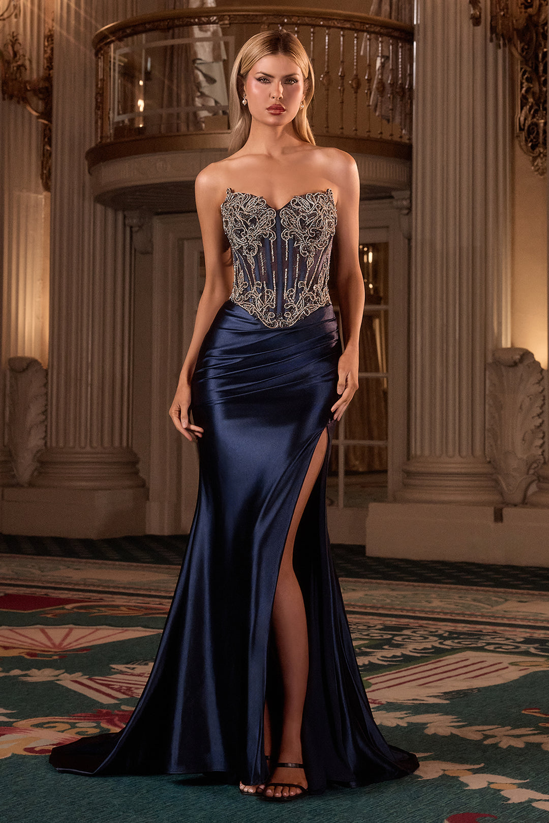 Cinderella Divine CD736 Fitted Prom Dress with Sweetheart Neckline