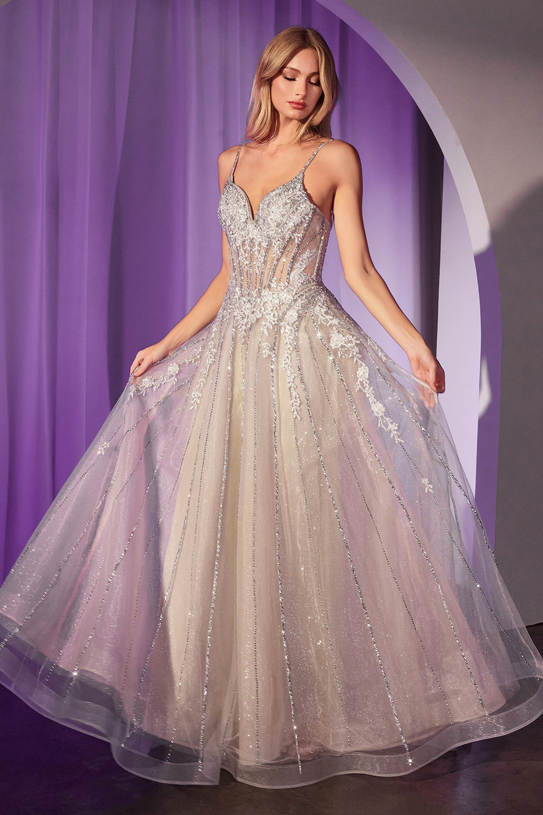 CINDERELLA DIVINE CD786 Crystal Embellished A-Line Tulle Dress – The Gown  Galleria
