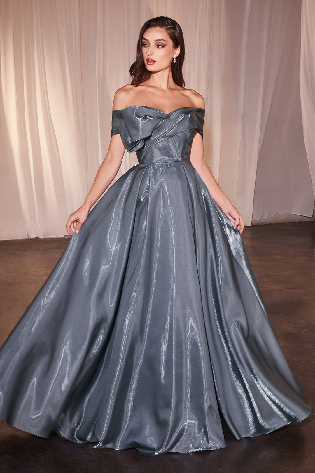 silver organza dress MNM Couture Style N0641