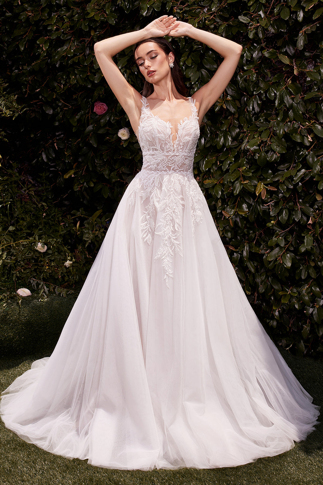CINDERELLA DIVINE CDS511W Lace & Tulle Bridal Ball Gown