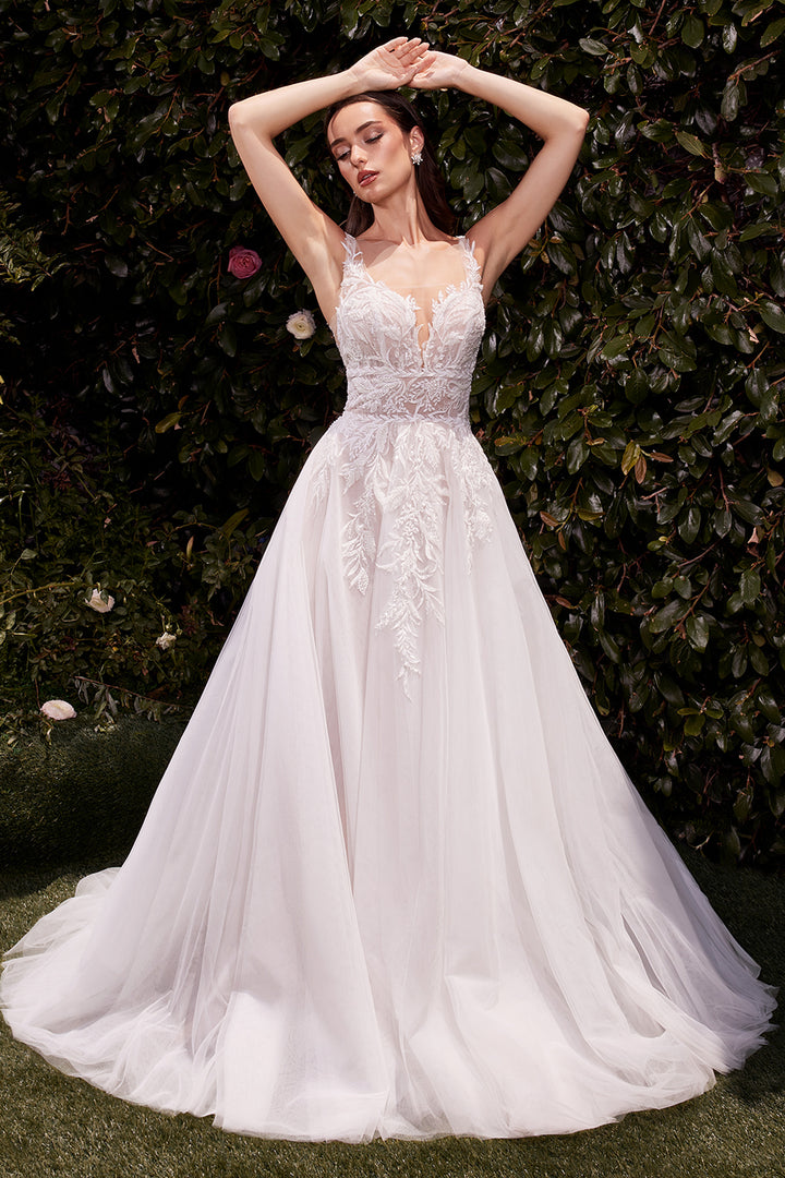 CINDERELLA DIVINE CDS511W Lace & Tulle Bridal Ball Gown