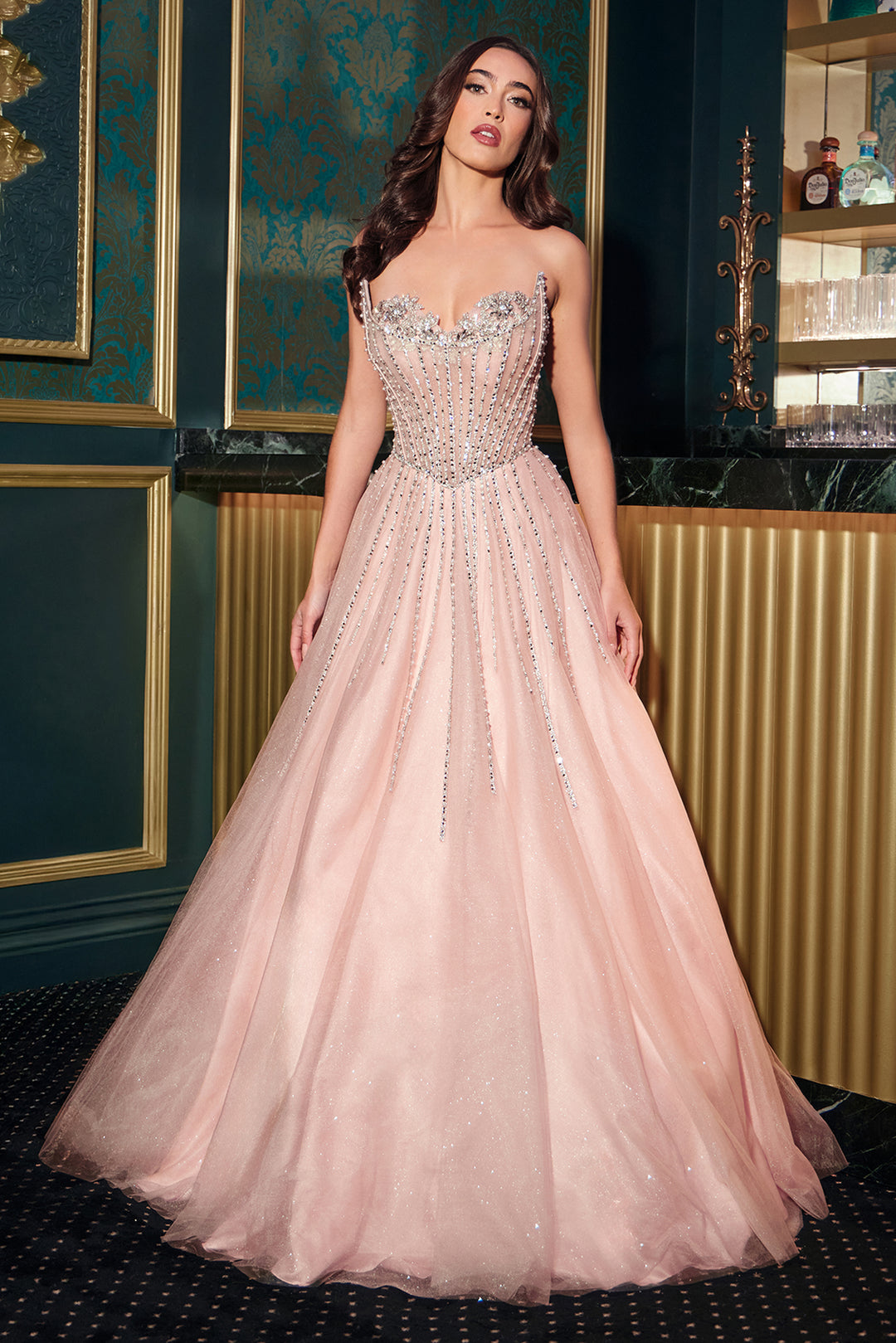 Cinderella Divine CDS541 Strapless Ball Gown Prom Dress