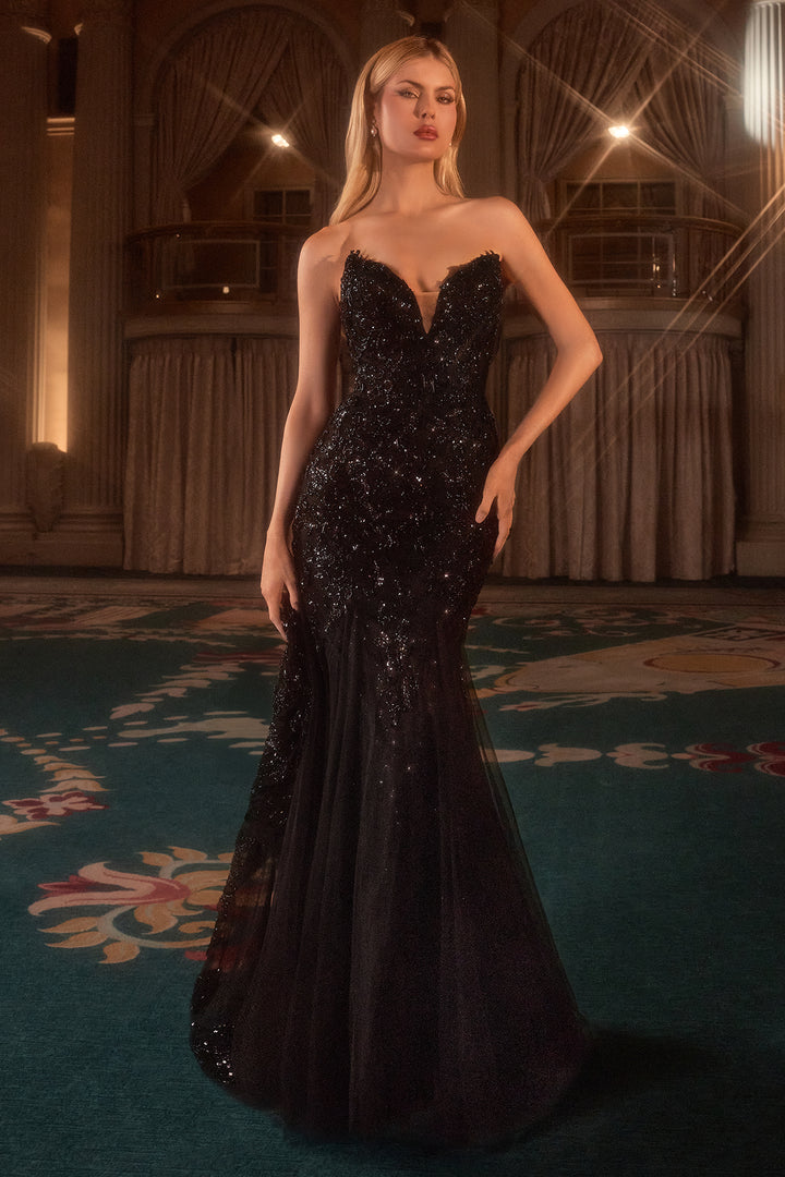 Cinderella Divine CDS545 Mermaid Evening Gown with Sweetheart Neckline