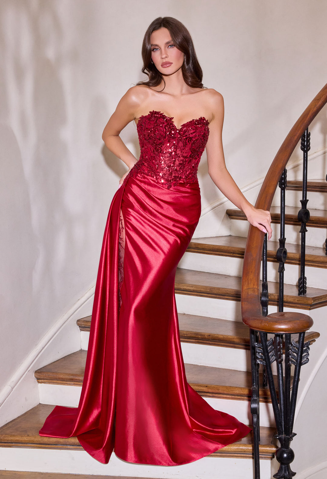 Cinderella Divine CDS565 Evening Gown with Sweetheart Neckline