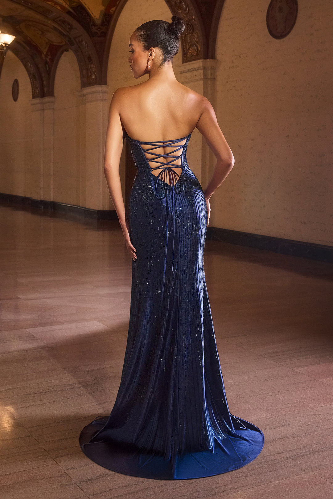Cinderella Divine CK918 Evening Gown with Sculpted Neckline