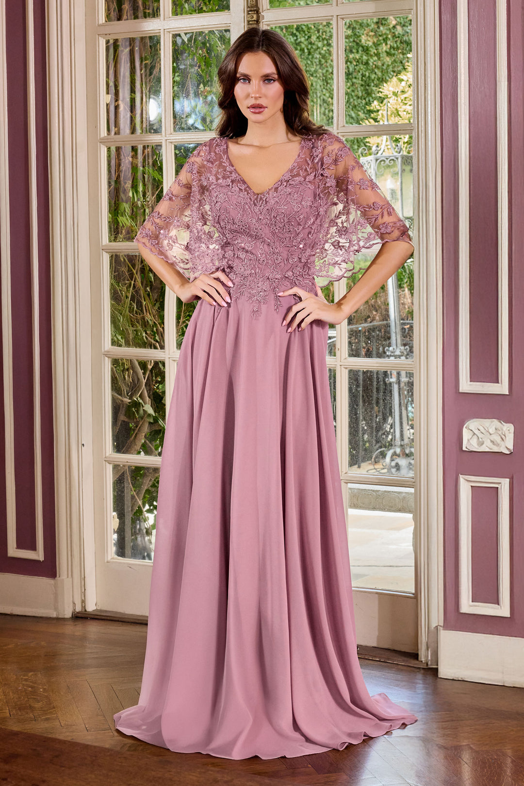 Cinderella Divine CL10 Evening Gown with V-Neckline