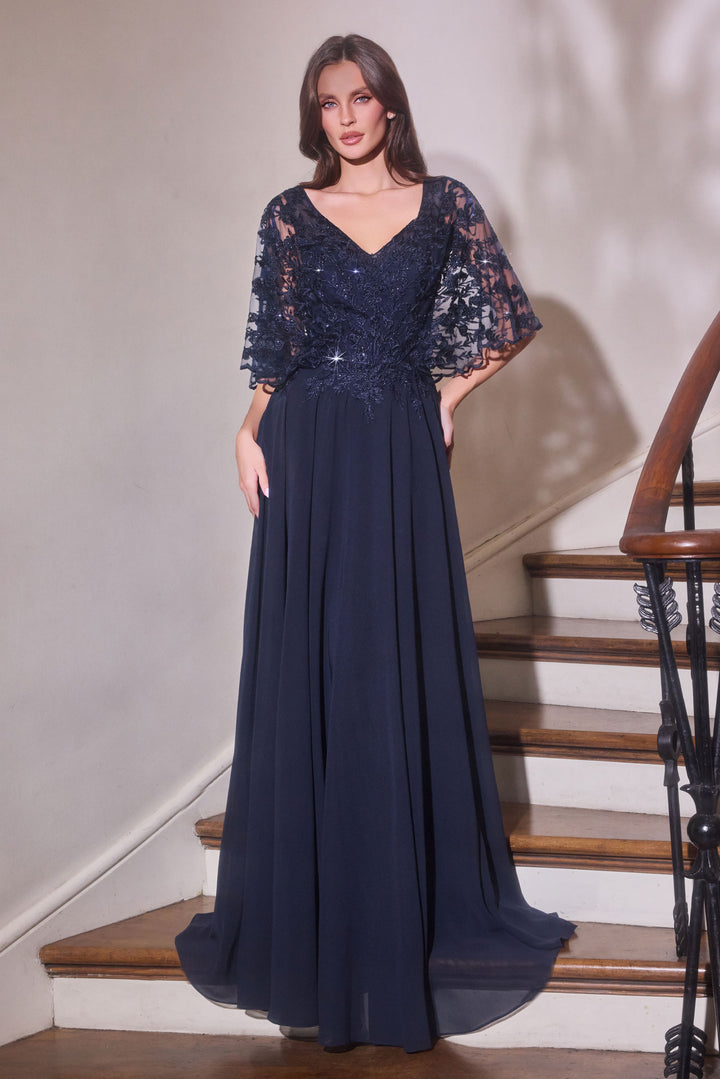 Cinderella Divine CL10 Evening Gown with V-Neckline