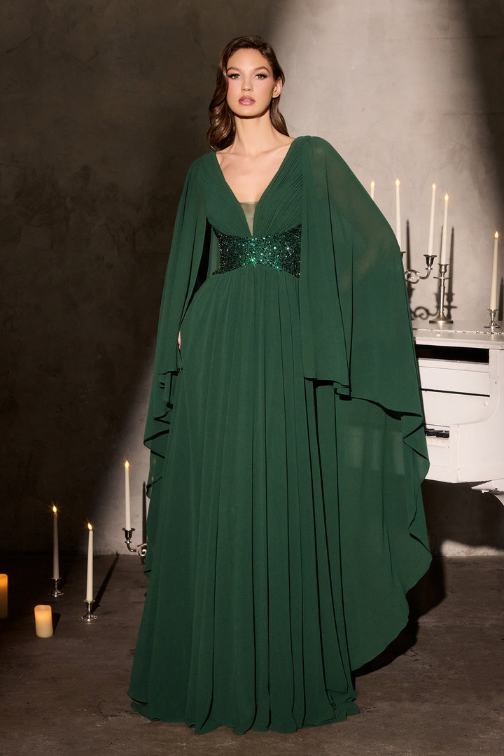 Cinderella Divine CM8244 Evening Gown with A-Line Silhouette