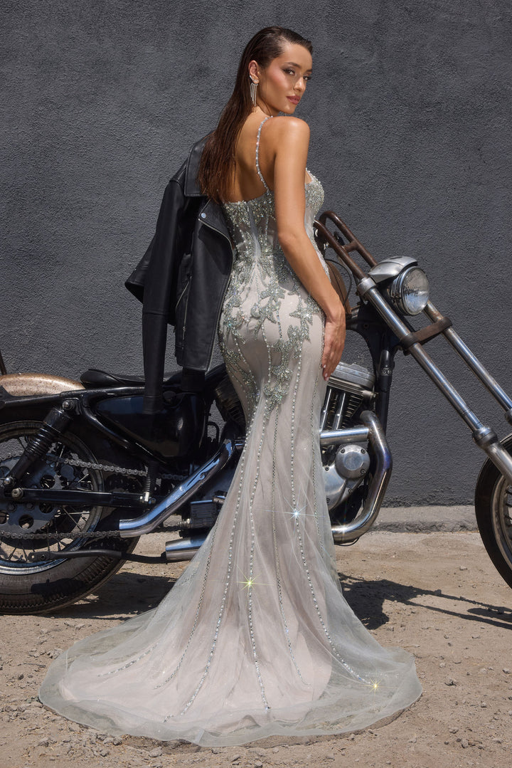 Cinderella Divine CR383 Fitted Evening Gown with Sweetheart Neckline