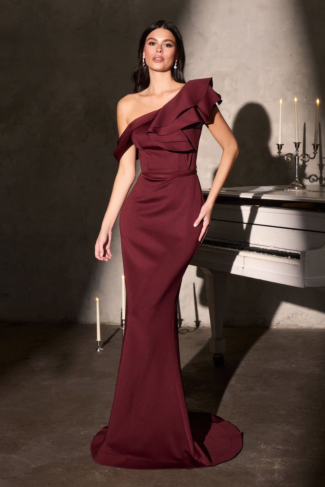 Cinderella Divine CR886 Evening Gown One-Shoulder Silhouette
