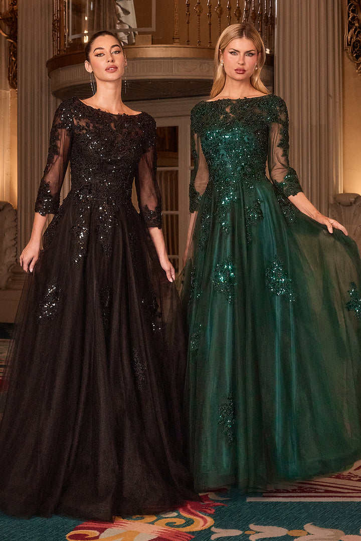 Cinderella Divine J883 Evening Gown with High Neckline