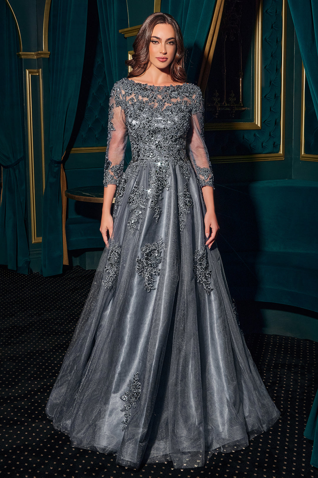 Cinderella Divine J883 Evening Gown with High Neckline  The Gown Galleria