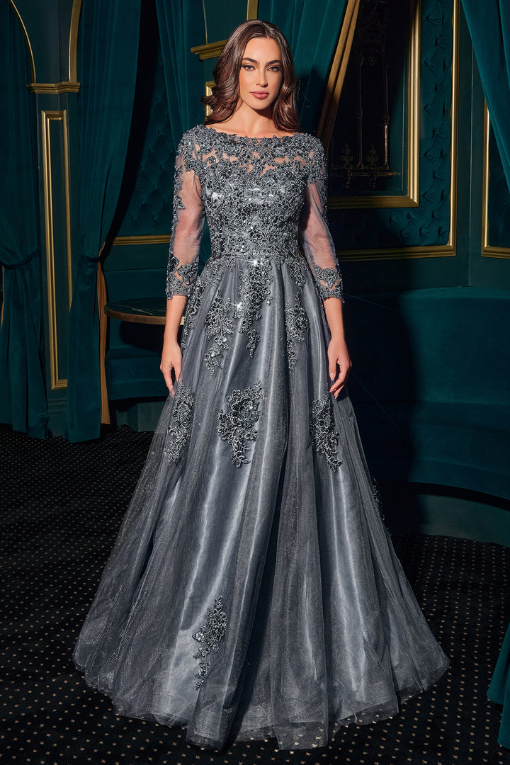 Cinderella Divine J883 Evening Gown with High Neckline