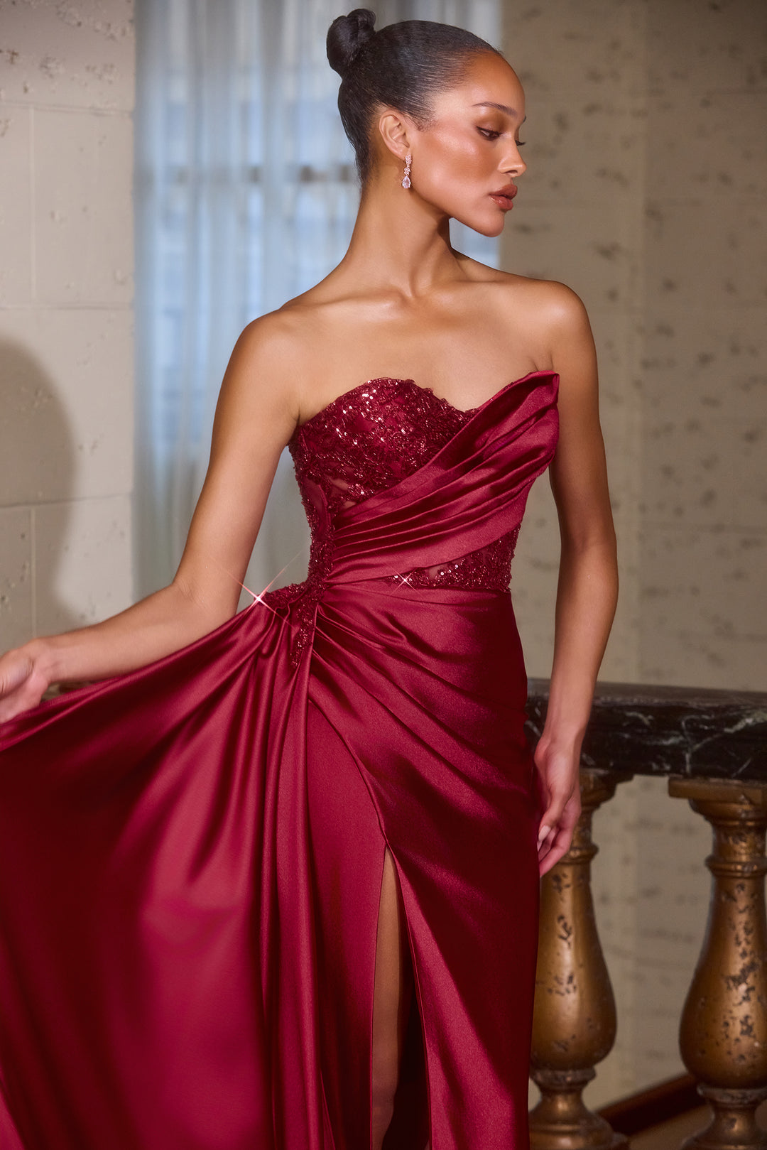 Cinderella Divine J887 Evening Gown One-Shoulder Silhouette