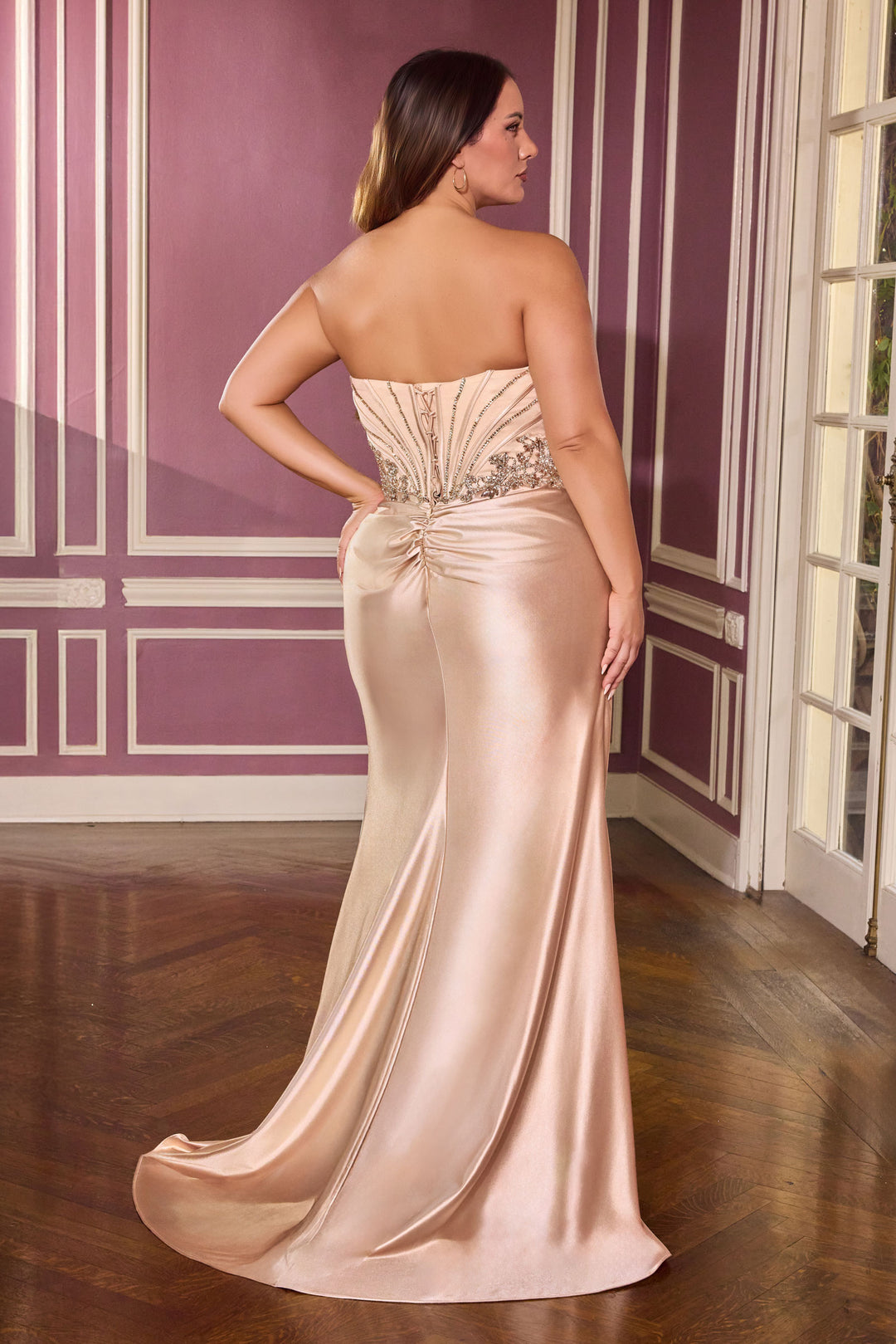Cinderella Divine KV1136C Fitted Evening Gown with Sweetheart Neckline